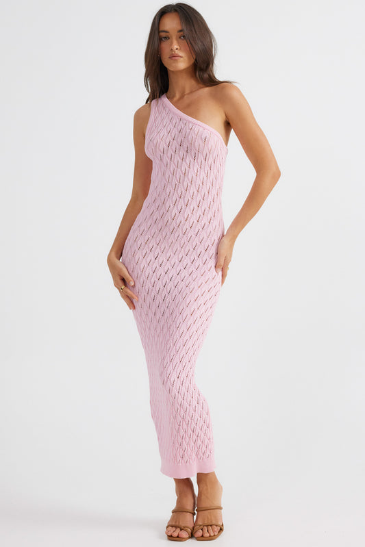 Claire one shoulder maxi dress- Pink- Final Sale