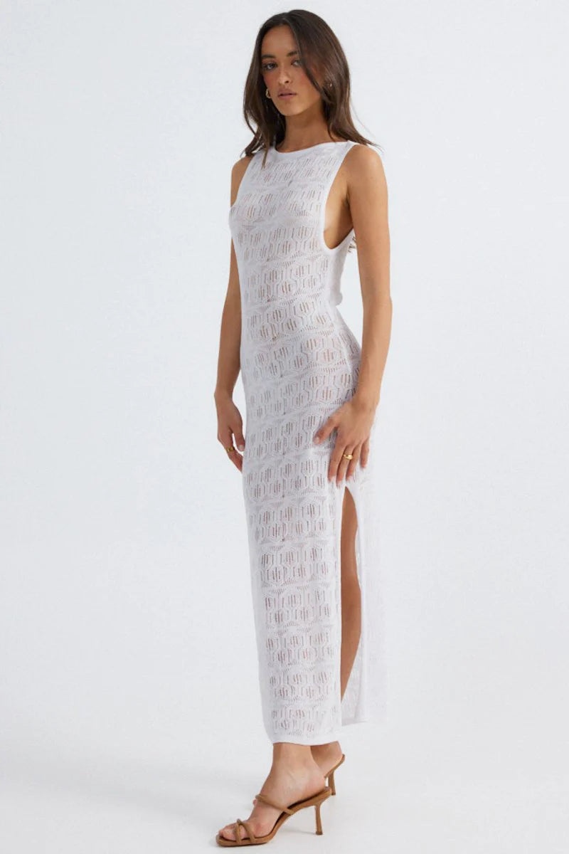 Aelia Maxi Dress- White- Final Sale