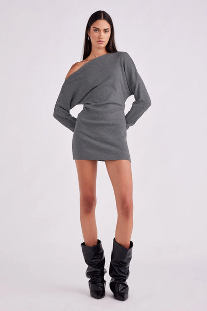 Lowe Mini Dress-Charcoal