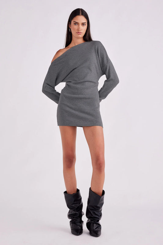 Lowe Mini Dress-Charcoal