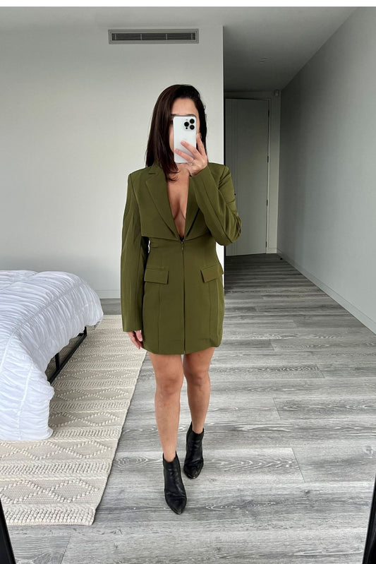 Marni Blazer Dress- Kahki-Final Sale