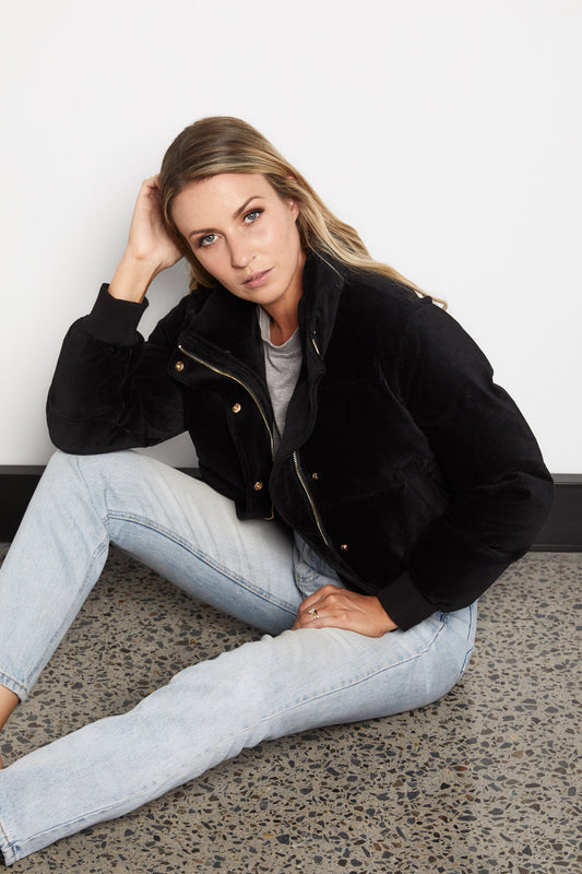Khloe Corduroy Puffer Jacket- Final Sale