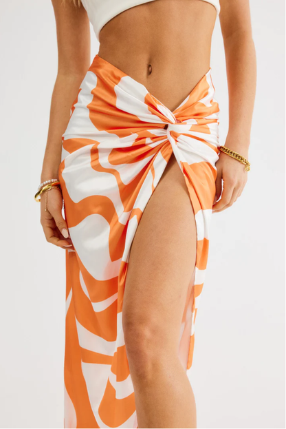 Kai Skirt- Orange Swirl- Final sale