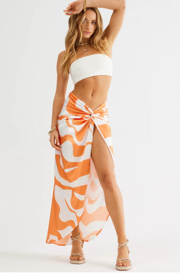 Kai Skirt- Orange Swirl- Final sale