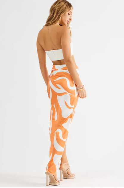 Kai Skirt- Orange Swirl- Final sale