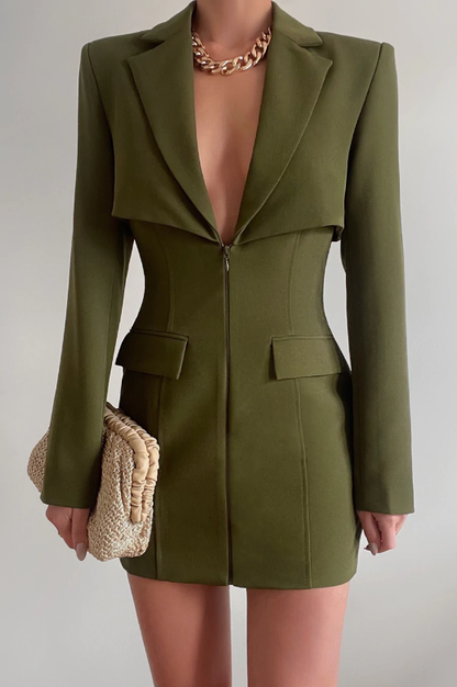 Marni Blazer Dress- Kahki-Final Sale